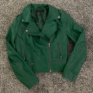 Forever 21 Faux Green Leather Jacket